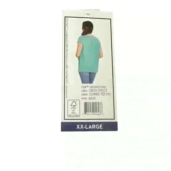 Nine West Ladies Summer Top Green NWT XXL - Picture 4 of 7